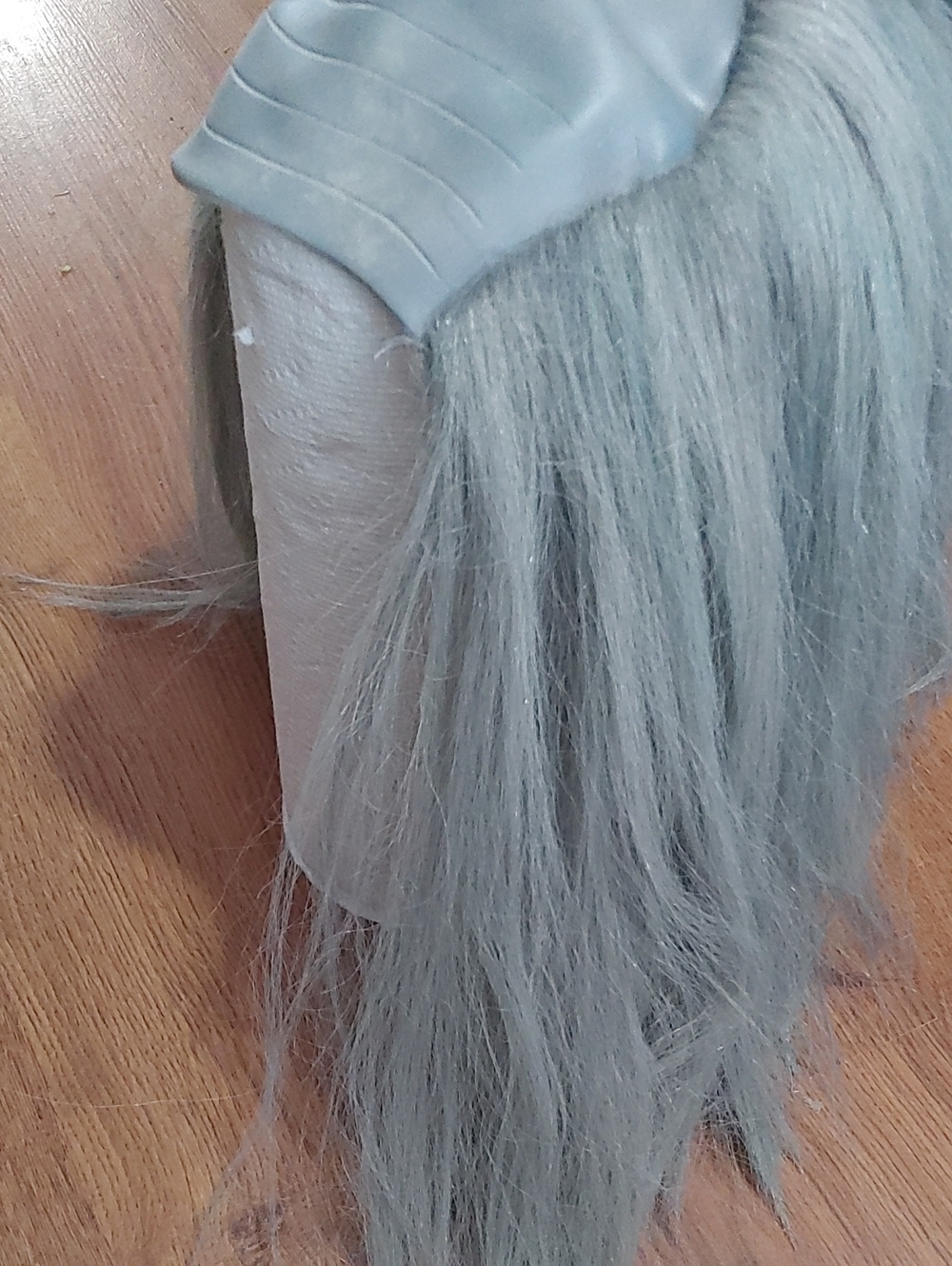 ✅$5 Add On Gray Synthetic Grave Robber Half Head Wig